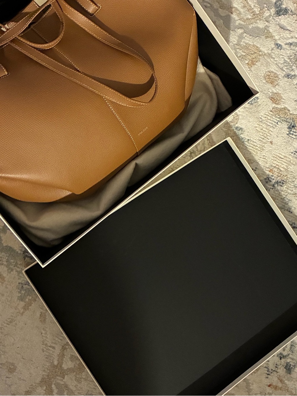 Poléne Women's Leather Tote Bag in camel